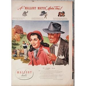 1940s Mallory Hats Print Ad